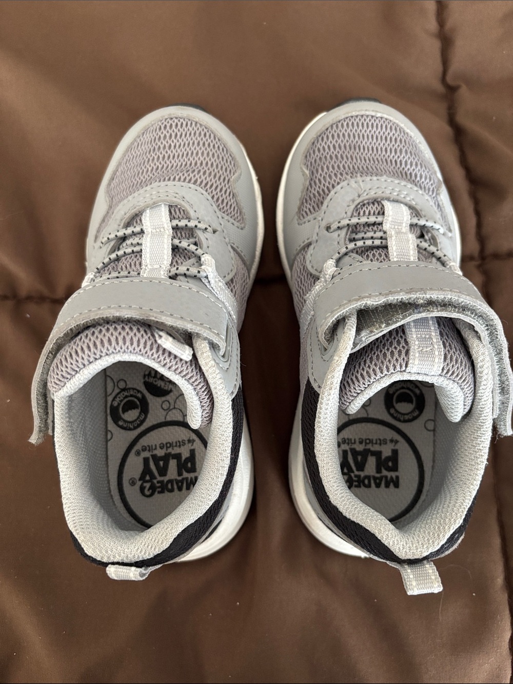 Toddler Gray Mesh Sneakers with Easy Hook-and-Loop Closure